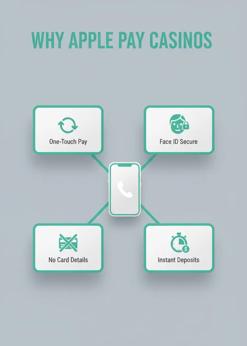Why Apple Pay casinos suit Australian players — one-touch pay, Face ID secure, no card details and instant deposits.